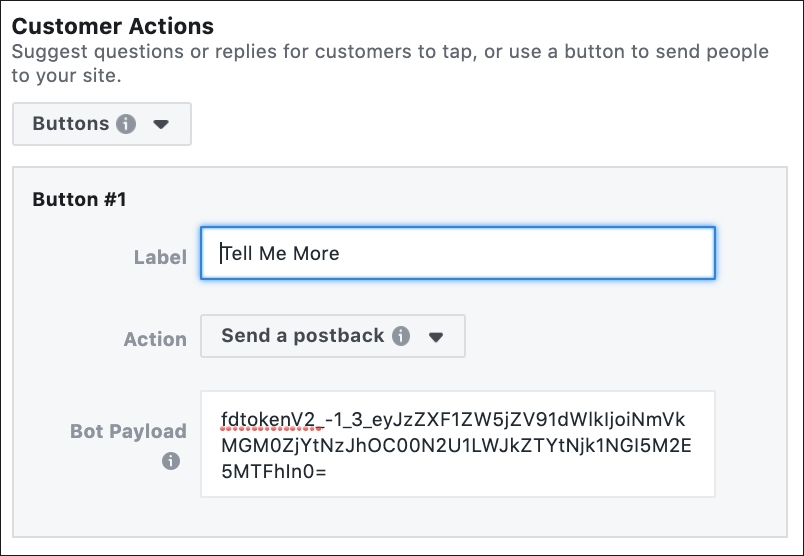 Facebook Messenger Ads Copy Code Postback
