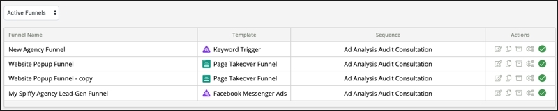 Facebook Messenger Ads Funnels Screen