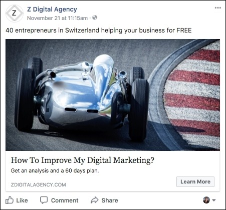 Z Digital marketing agency Facebook ad